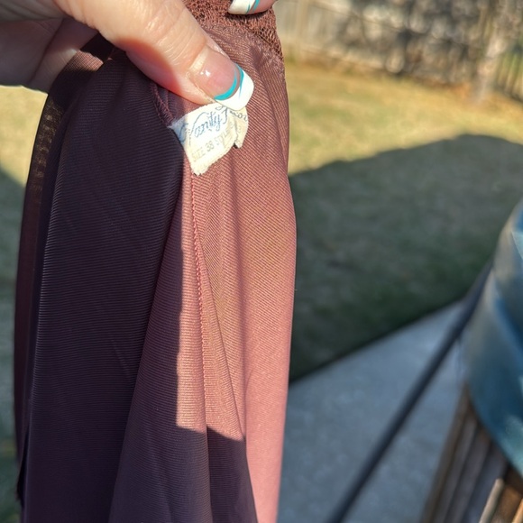 Vintage 1950s Brown Vanity Fair Accordion crystal pleat Slip sz 38 USA made - Picture 8 of 8